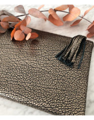 pochette, cuir, bronze, geraldinestyleshop