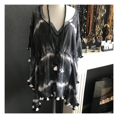 tunique, tye and dye, noire et blanche, geraldinestylefashion