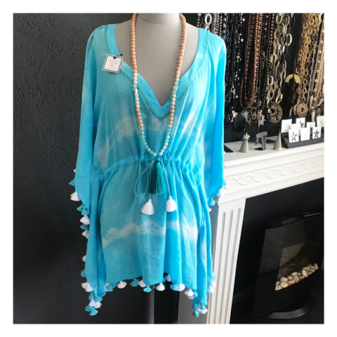 tunique, pomons, tie and dye, caftan, geraldinestylefashion