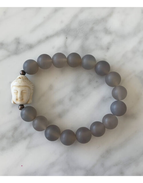 bracelet, taupe, agate, bouddha, geraldinestylejewelry