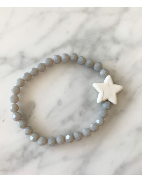 bracelet, medi, cristal, howlite, taupe, star, shine like a star