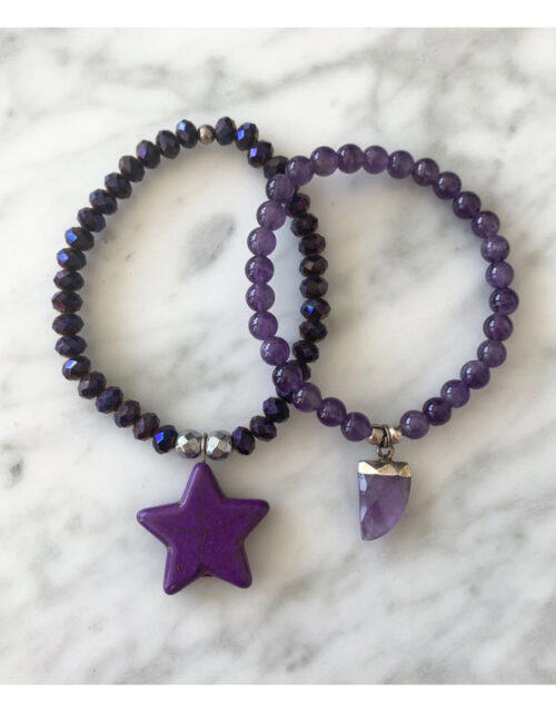 bracelets, violet, cristal, amethyste, medi, geraldinestylejewelry, bijoux