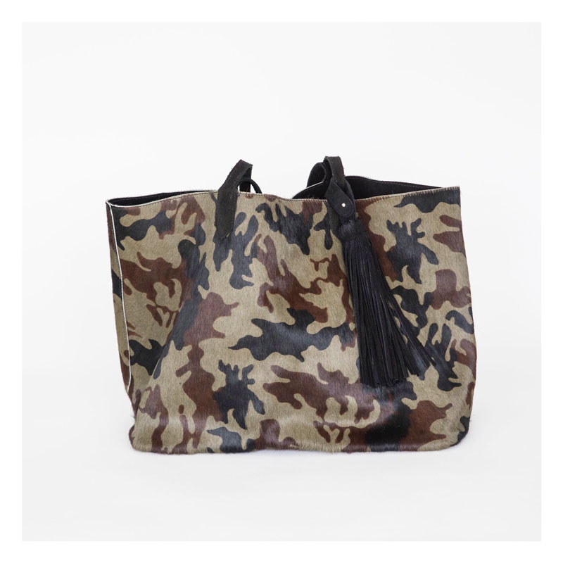 sac_luxury_militaire, cabas en cuir, imprimé militaire, geraldinestyleshop.ch