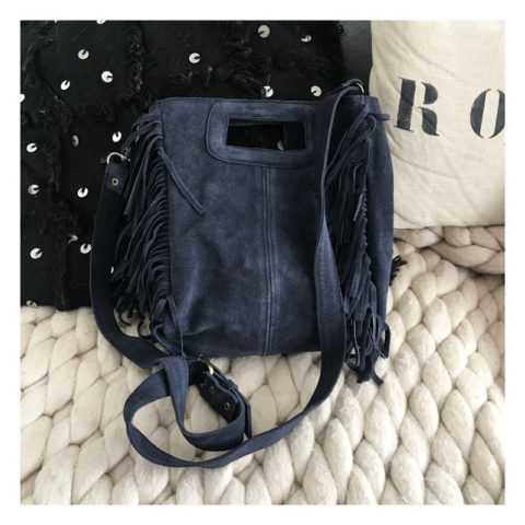 sac, emilie, bandouliere, bleu marine, daim
