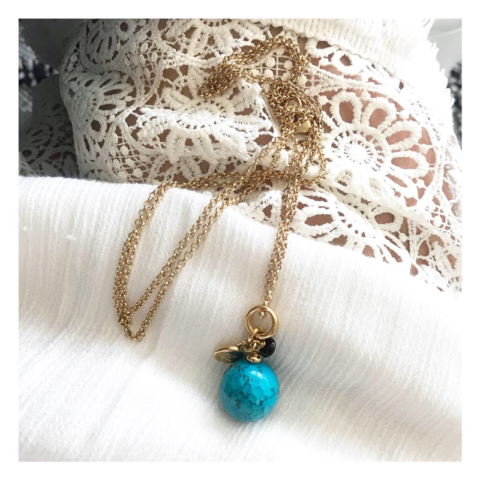 collier, boule, velatti, magnesite