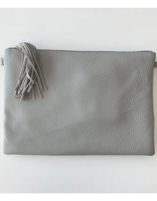 pochette, cuir, gris, bandouliere, geraldinestyle