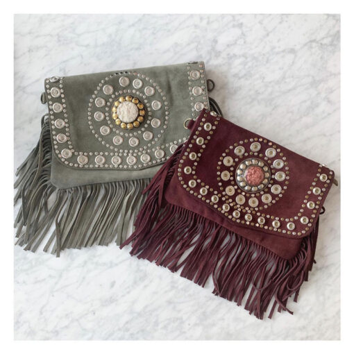 pochettes, daim, franges