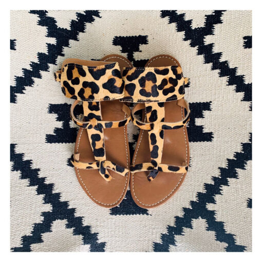 sandales, leopard, peaux, luxury
