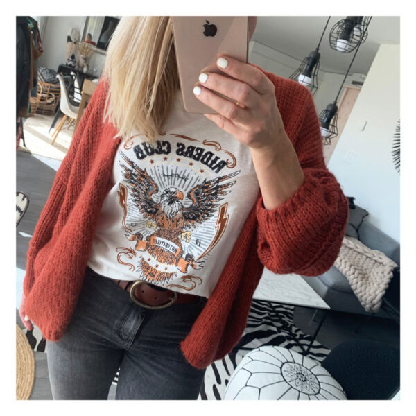 tee-shirt, rock, blanc, riders club, motocycles, mkt, coton, aigle