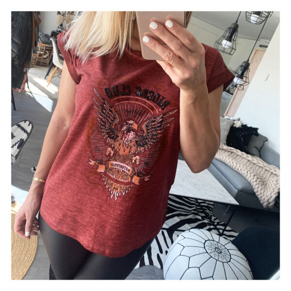 tee-shirt, rock, rouille, riders club, motocycles, mkt, coton, aigle