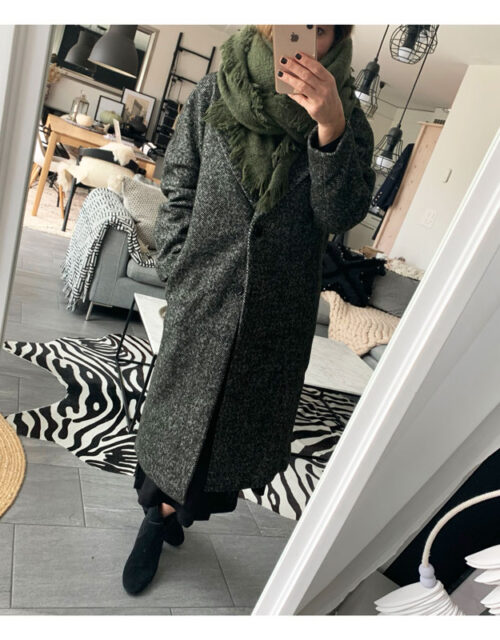 manteau, droit, vert, chine, hiver, style, oversize