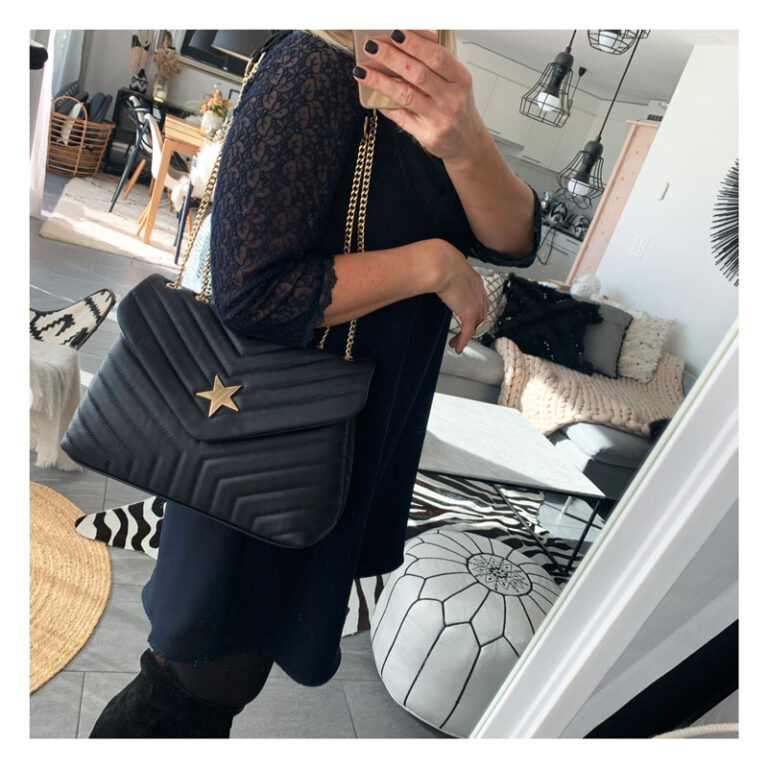sac, cuir, etoile, star, bleu, marine, shine like a star, choice by geraldine style