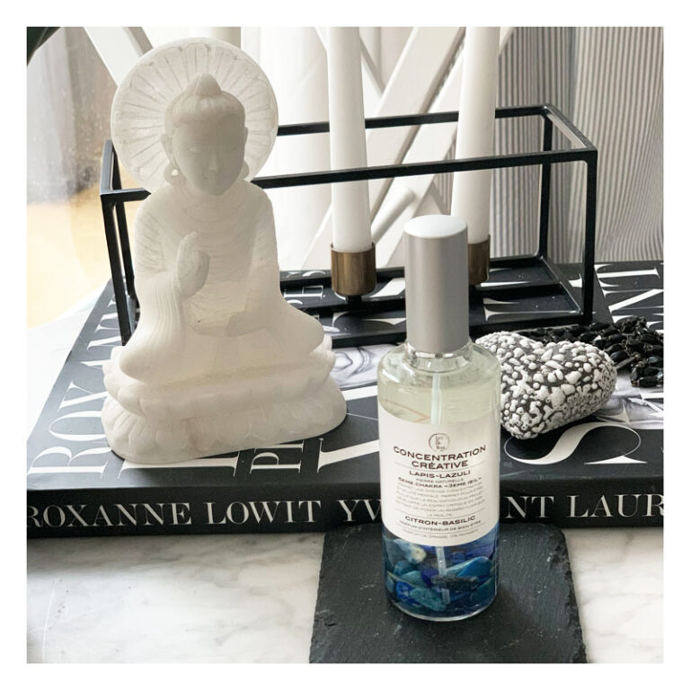 spray, concentration creative, parfum, parfum ambiance, parfum interieur, pierres semi-precieuses, lapis-lazuli