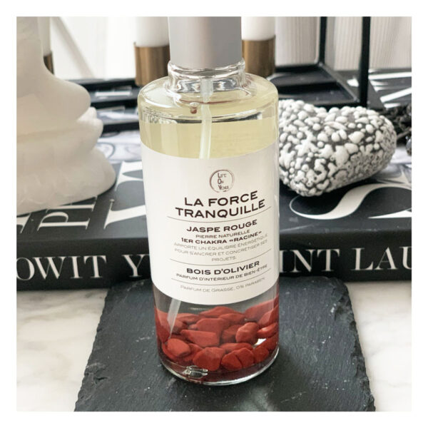 spray, la force tranquille, parfum, parfum ambiance, parfum interieur, pierres semi-precieuses, jaspe rouge