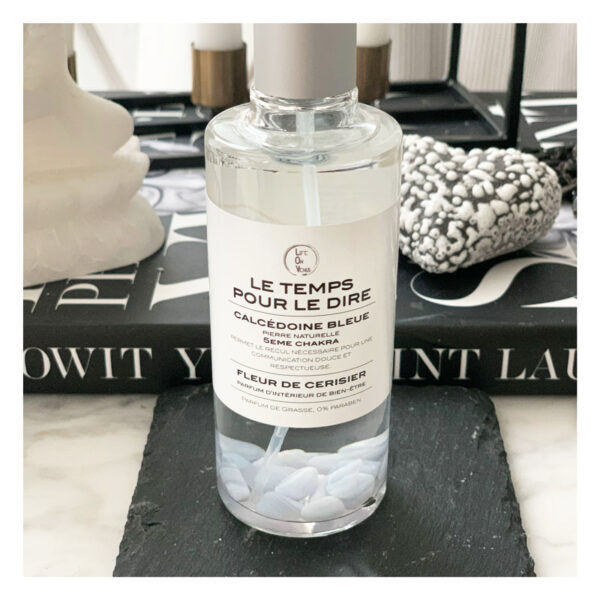 spray, le temps pour le dire, parfum, parfum ambiance, parfum interieur, pierres semi-precieuses, calcedoine