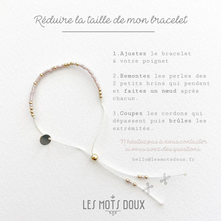 tuto, bracelet, morse, reduire longueur, les mots doux