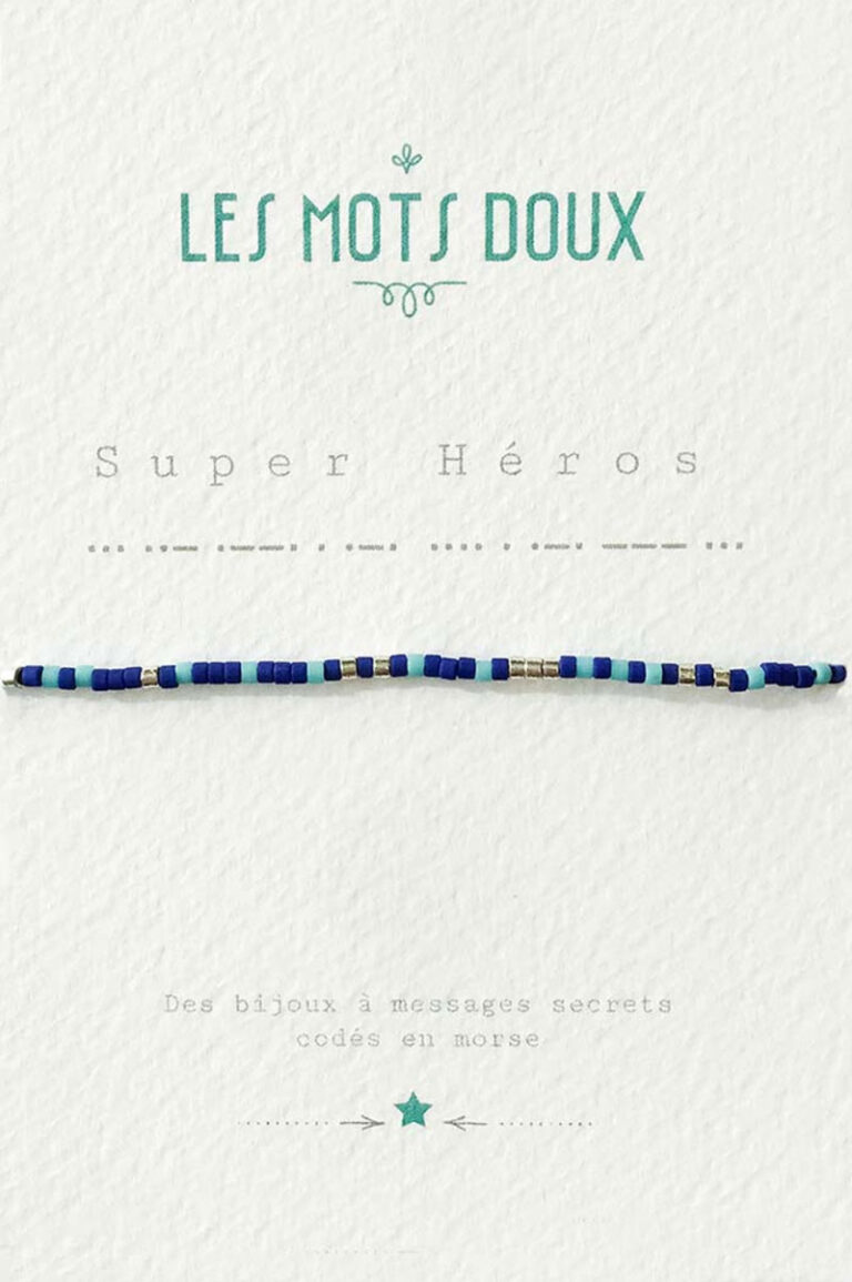 bracelet, super heros, enfant, garçon, morse, les mots doux