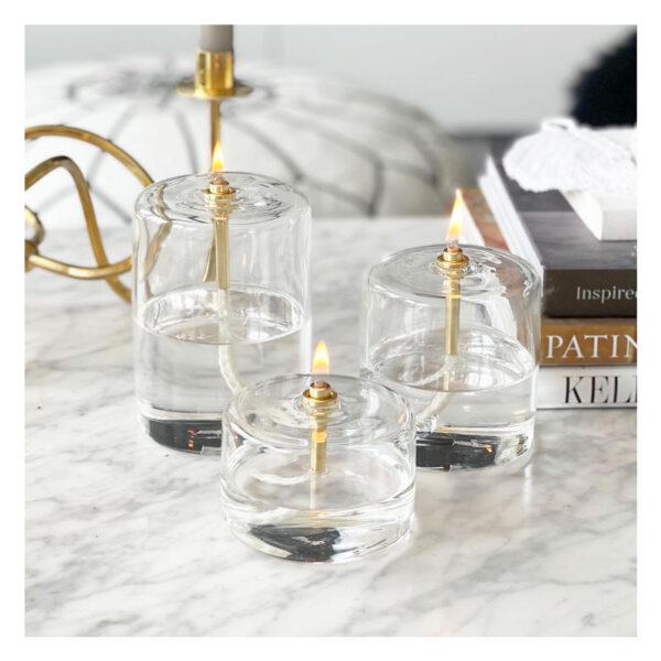 lampes, huile, cylindre, doree, laiton, lampe a huile