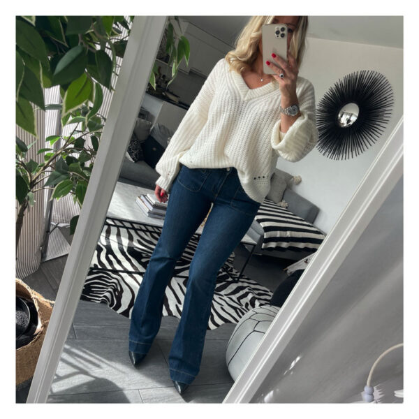 jeans, flare, bleu, marine, mkt studio