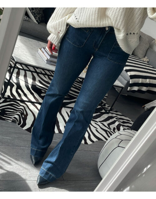 jeans, flare, bleu, marine, mkt studio