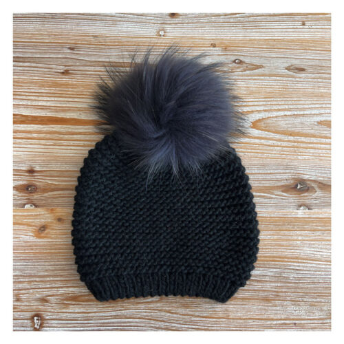 bonnet, noir, alpaca, laine, viscose, fourrure