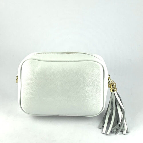 sac, cuir, bandouliere, blanc, choice by geraldine style