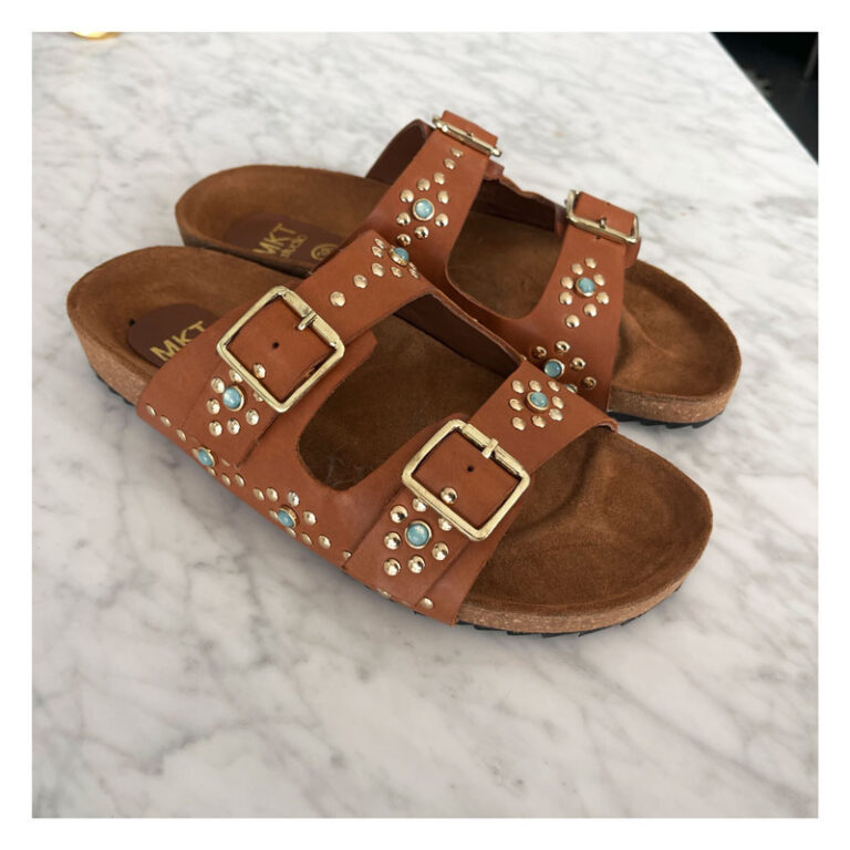 mules, bohème, camel, turquoise, dore, mkt studio