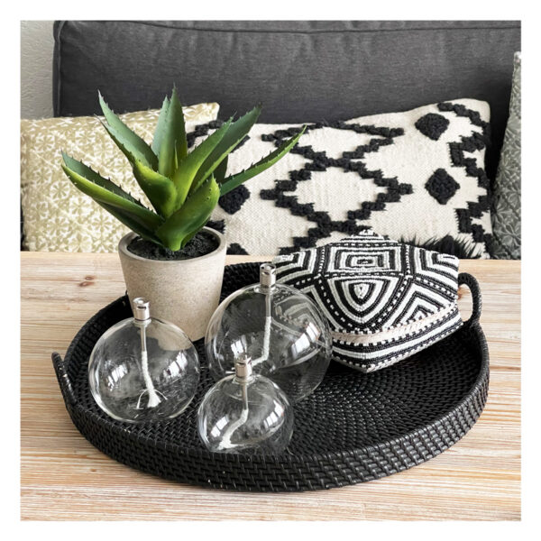 lampe, huile, ronde, argent