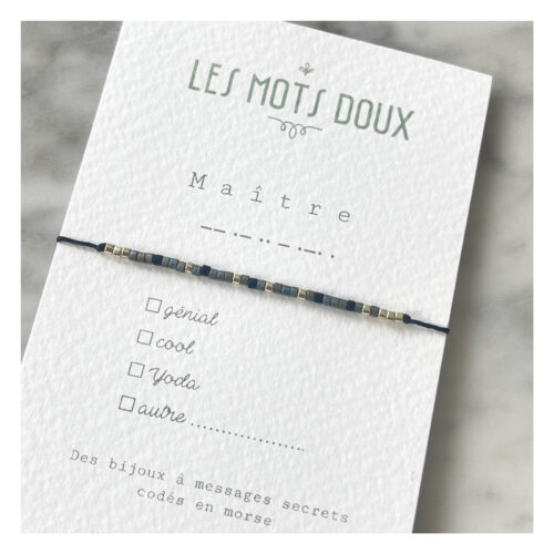 bracelet, morse, maitre, les mots doux, cadeau fin école