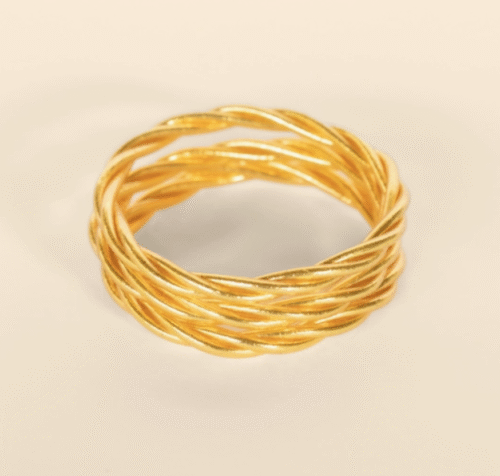 bracelets, feuilles or, kumali, twist, torsade, bracelet bouddhiste
