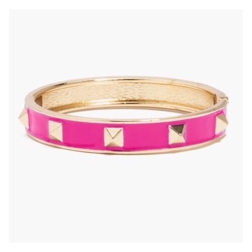 bracelet, jonc, clous, rose, doré