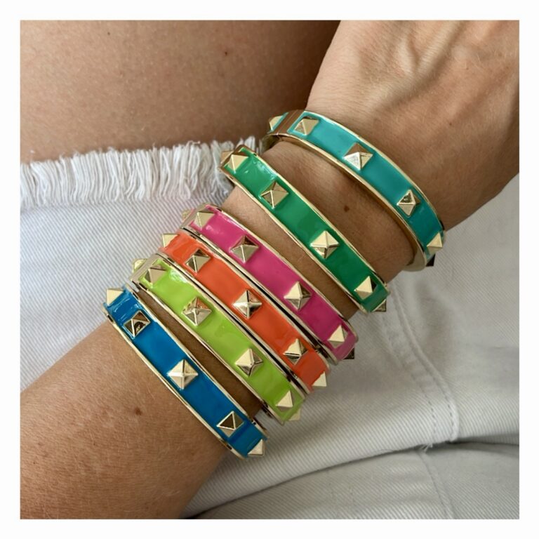 bracelets, jonc, clous, dore