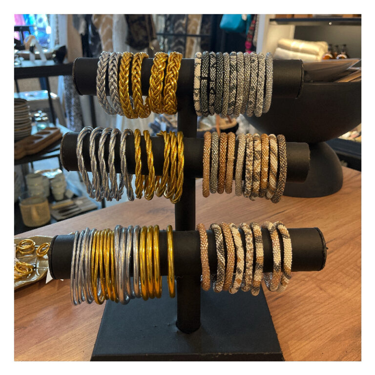 bracelets, feuilles or, kumali, bracelet bouddhiste, jonc or et argent