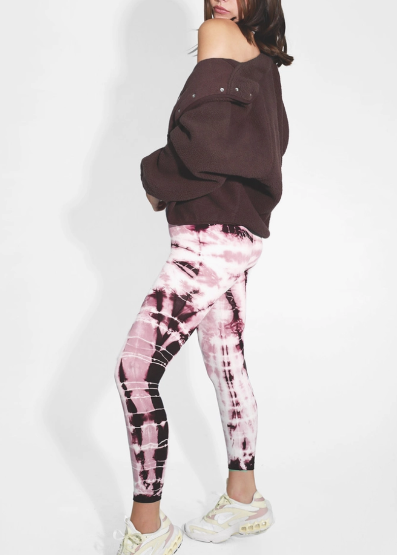 legging, tie and dye, bordeaux, rose, sport, yoga, pilates