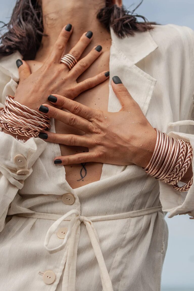 kumali, bracelet, bague, or rose, classique