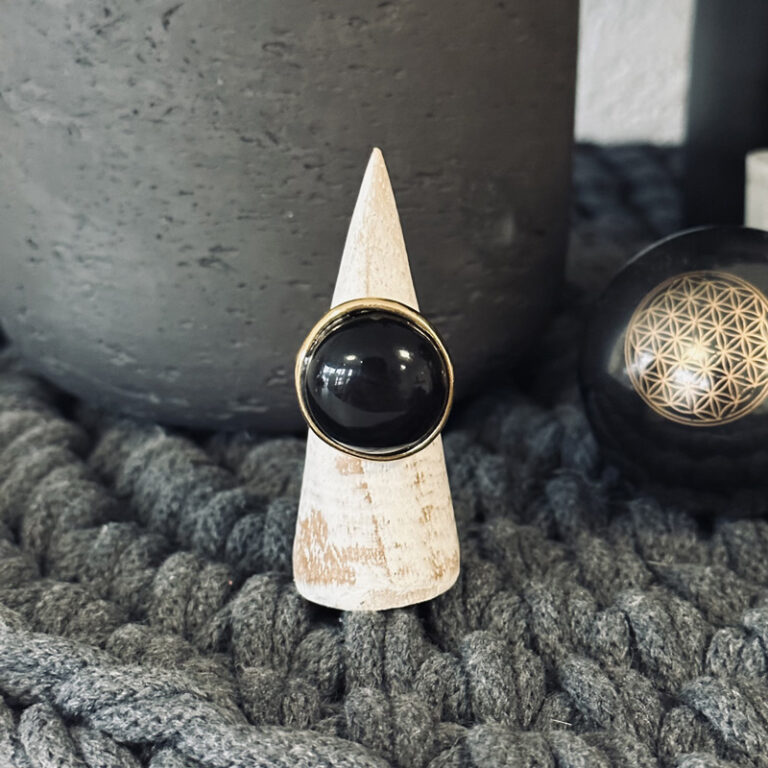bague, perle, noire