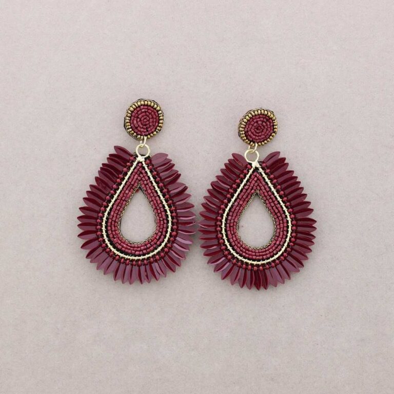 boucles, d'oreilles, bordeaux