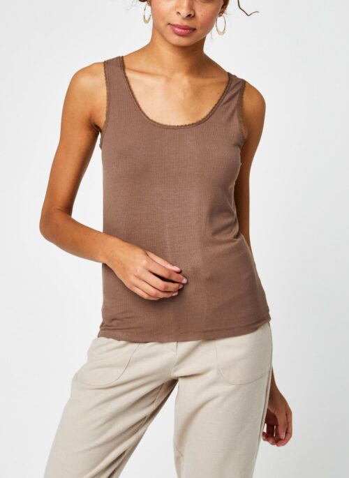 débardeur, top, brun, viscose, spandex, grace & mila