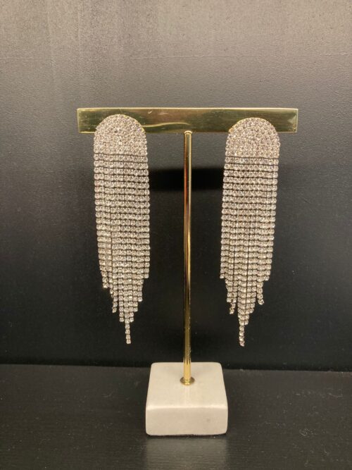 boucles oreille, strass, argentée, geraldine style shop