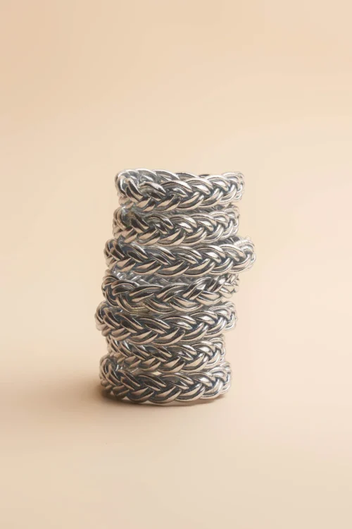 Bracelet KUMALI Mantra argenté ★ Tressé double
