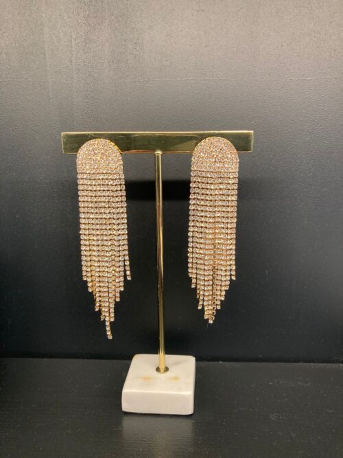 boucles oreille, strass, dorées, geraldine style shop