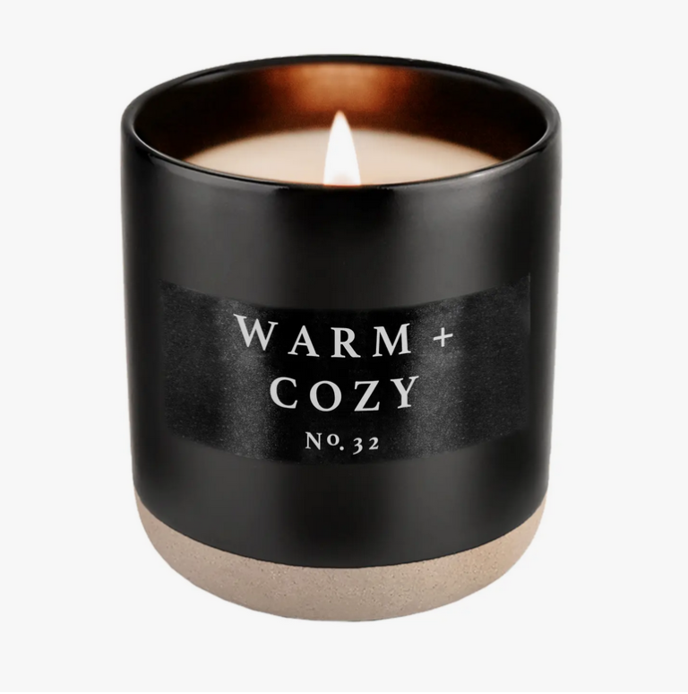 bougie, warm and cosy, automne, fall, gres, noir, bougie parfumee