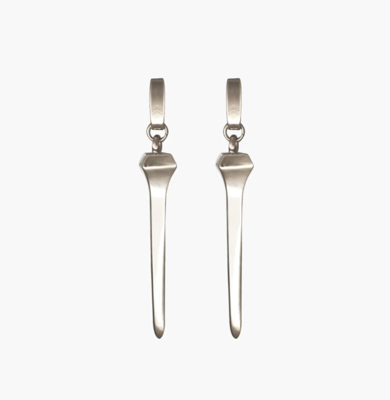Boucles d'oreilles, pendantes, argenté, cxc, clous