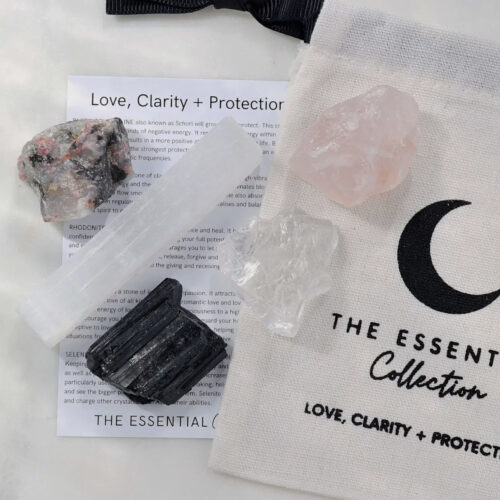 Clarté, protection, amour, kit, pierres