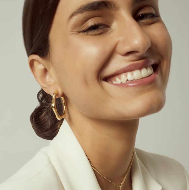Créoles, boucles d'oreilles, doré, cxc