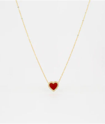 Collier, coeur, rouge, Zag, Alice, strass