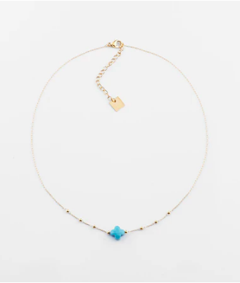 Collier, velasquez, doré, turquoise