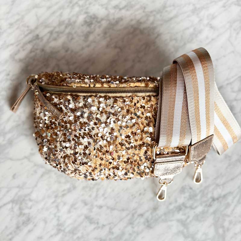 Banane, dorée, sequin, paillettes