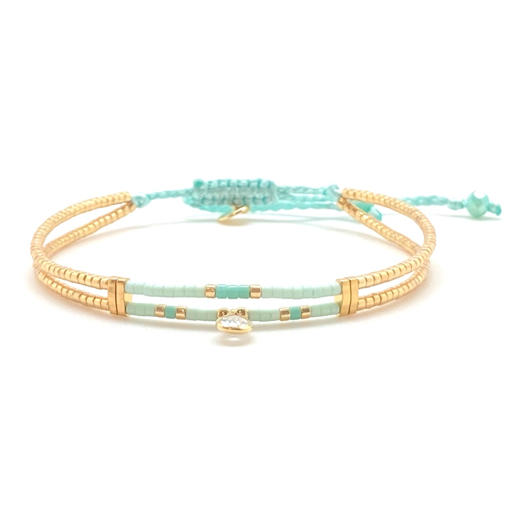 Bracelet, goutte, suenia, menthe