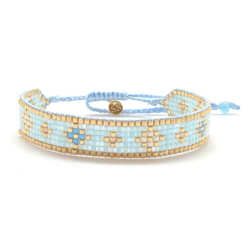 Bracelet, croix, large, suenia, bleu